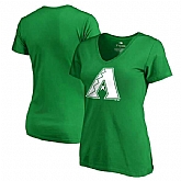 Women Arizona Diamondbacks Fanatics Branded Kelly Green Plus Size St. Patrick's Day White Logo V Neck T-Shirt,baseball caps,new era cap wholesale,wholesale hats